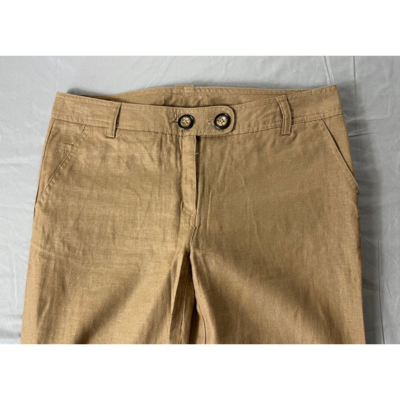 BCBG Maxazria Crop Linen Blend Canvas Chino Pants. Beige, Size 4. EUC!! - Picture 2 of 5